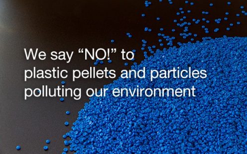 Close-up of plastic polymer granules. polymer plastic. compound polymer.plastic beads isolated on white background.